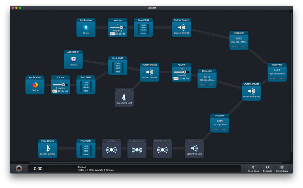 Sesión de Audio Hijack Pro